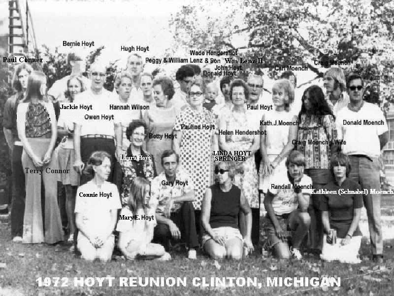 1972 HUGH P HOYT FAMILIES RE-UNION Clinton, MI