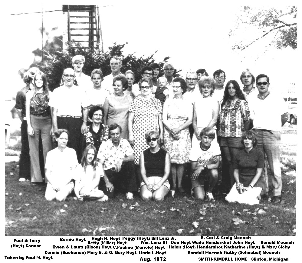 1972 H.P. Hoyt Family Re-Union Clinton, MI